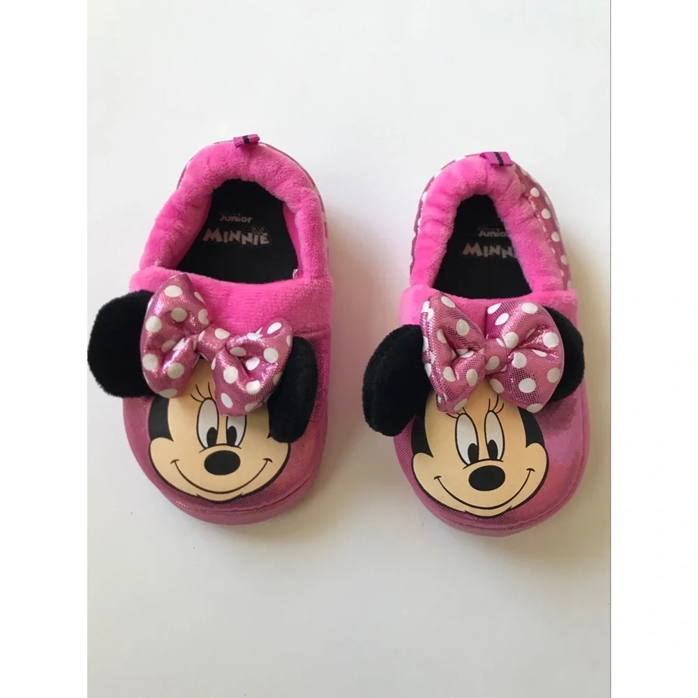 Disney Junior Minnie Girls Slip on Slippers 7/8 M